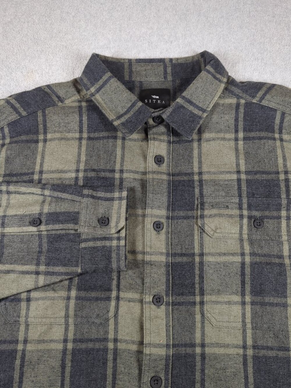 Sitka Gear Earnest Flannel Shirt Men's 2XL Long Sleeve Hemp Blend Button Up
